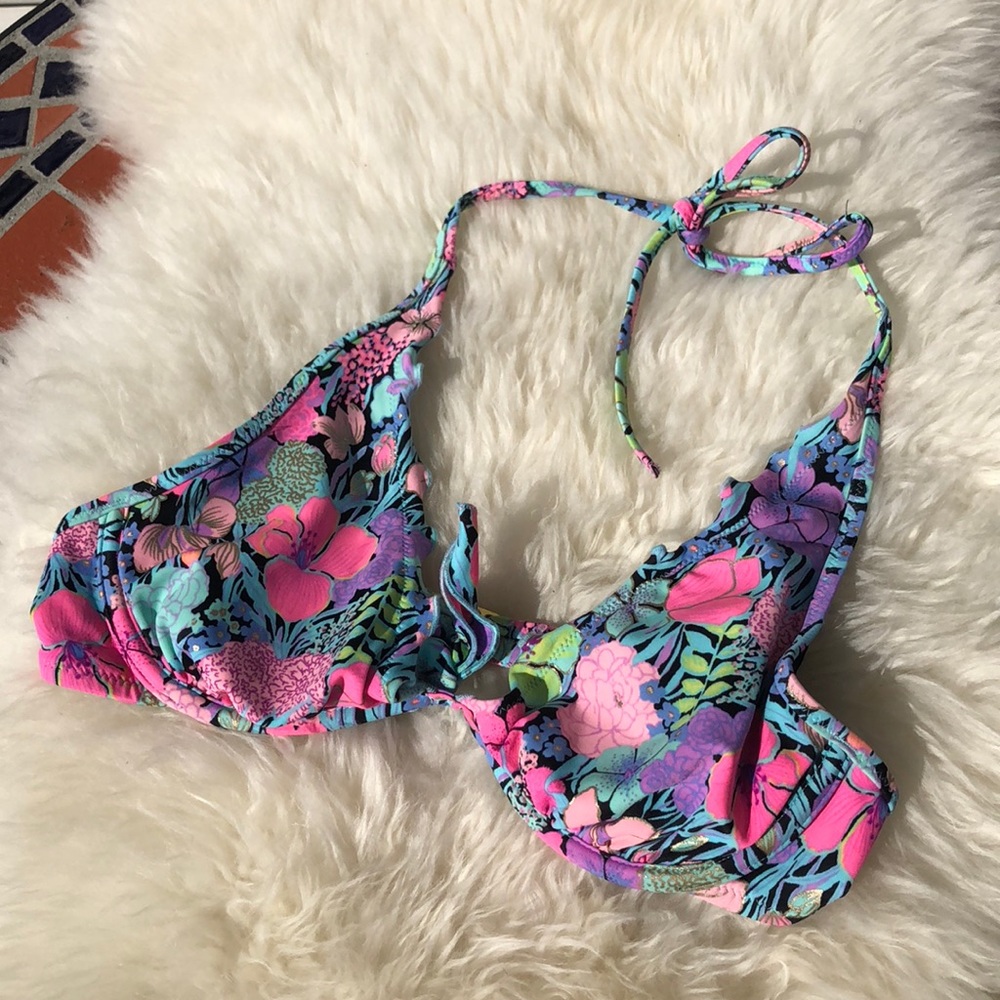 Victoria’s Secret 34B Bright Floral Print Swim top - Picture 2 of 7
